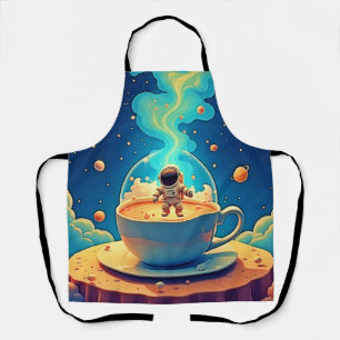 Astronaut Kaffee Weltraum Kunst Schürze