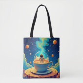 Astronaut Kaffee Weltraum Kunst Tasche (Vorderseite)