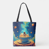 Astronaut Kaffee Weltraum Kunst Tasche (Rückseite)