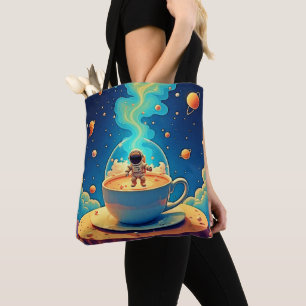Astronaut Kaffee Weltraum Kunst Tasche