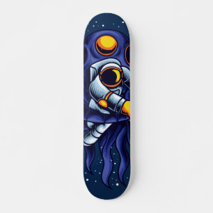 Astronaut kämpft Monster Skateboard