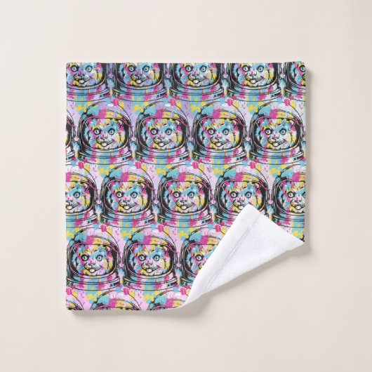 Astronaut Katze Badhandtuch Set (Waschlappen)