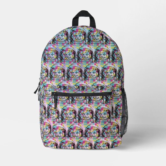 Astronaut Katze Bedruckter Rucksack (Vorderseite)