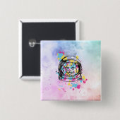 Astronaut Katze Button (Vorne & Hinten)