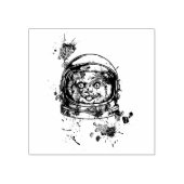 Astronaut Katze Gummistempel (Prägung)