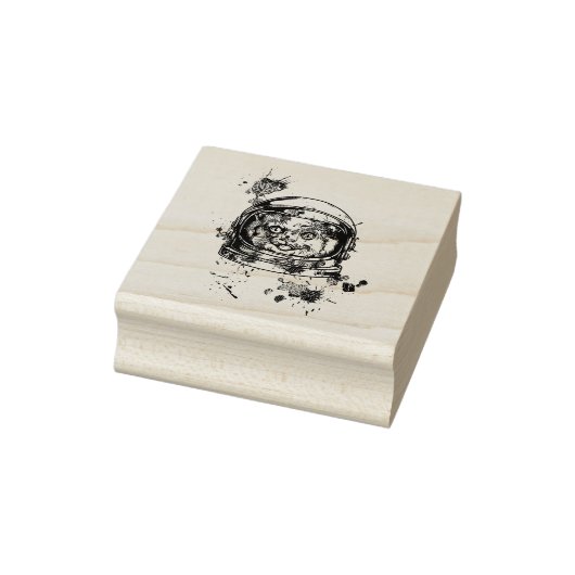 Astronaut Katze Gummistempel (Stempel)