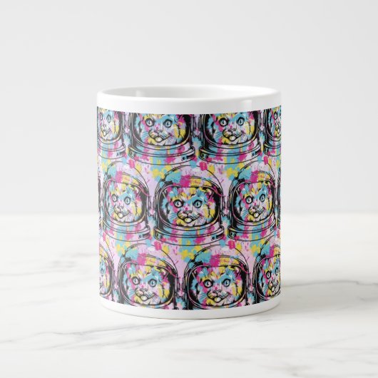 Astronaut Katze Jumbo-Tasse (Vorderseite)