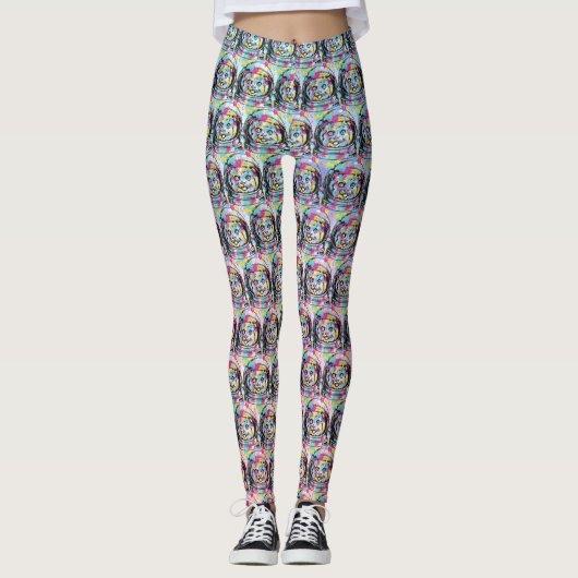 Astronaut Katze Leggings (Vorderseite)