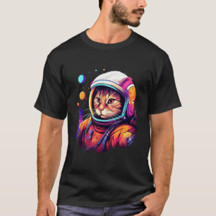 Astronaut Katze, Lustige Katzenliebhaber, Weltraum T-Shirt