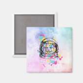 Astronaut Katze Magnet (Vorderseite/Rückseite)
