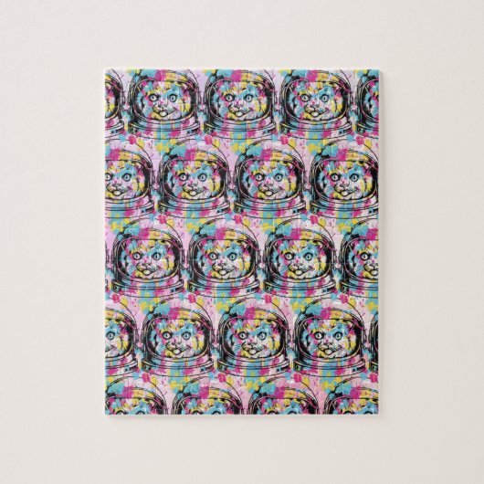 Astronaut Katze Puzzle (Vertikal)
