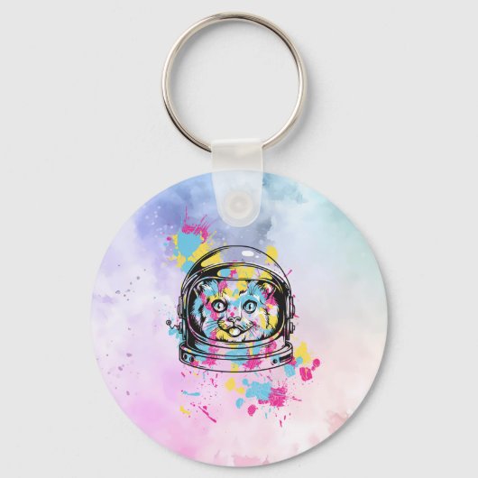 Astronaut Katze Schlüsselanhänger (Vorderseite)