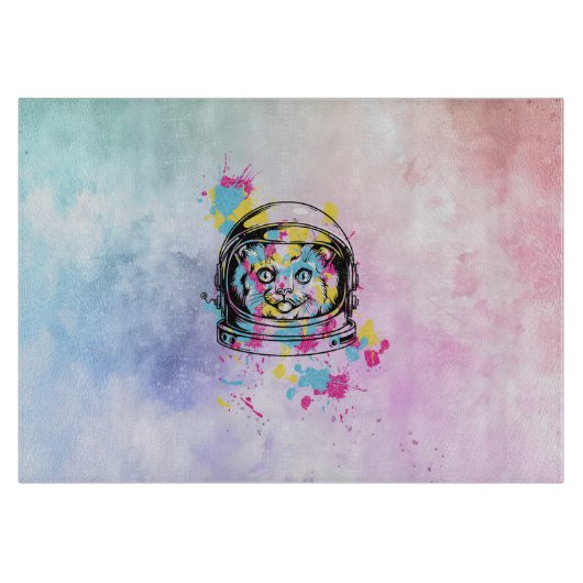 Astronaut Katze Schneidebrett (Vorderseite)