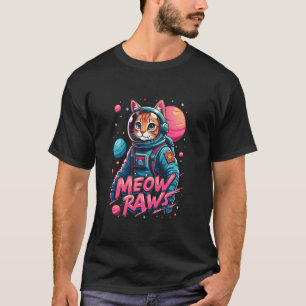 Astronaut Katzen-Miau-Raws Weltraum-Katze Grafik f T-Shirt