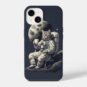 Astronaut Katzen mit einem Kaffee iPhone 14 Hülle