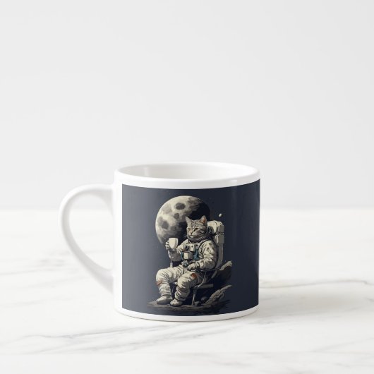 Astronaut Katzen mit einer Tasse Kaffee (Links)