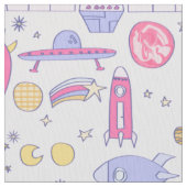 Astronaut Katzen Rakete UFO Sci-Fi Raumschiff Stoff (Nahaufnahme)