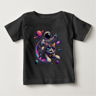 Astronaut Katzen reitet durch den Weltraum Baby T-shirt