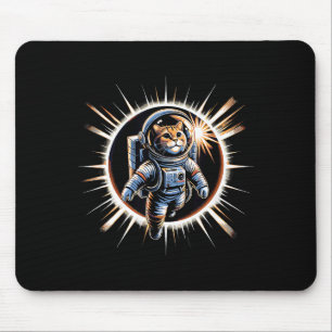 Astronaut Katzen Totale Sonnenfinsternis Illustrat Mousepad