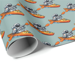. Astronaut Kayaking Geschenkpapier