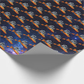 . Astronaut Kayaking Geschenkpapier (Ecke)