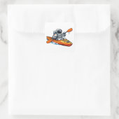. Astronaut Kayaking Quadratischer Aufkleber (Tasche)
