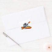 . Astronaut Kayaking Quadratischer Aufkleber (Umschlag)