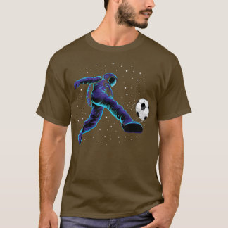 Astronaut Kicking Soccer Ball im Weltraum-T - Shir T-Shirt