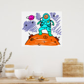 Astronaut Kid Poster (Küche)