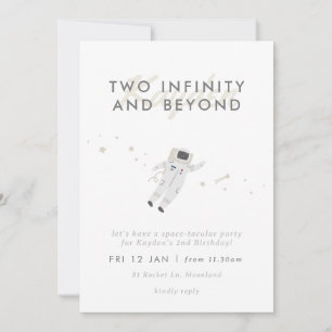 Astronaut Kids Space 2. Geburtstag Party laden ein Einladung