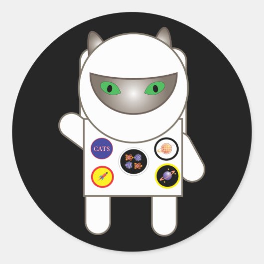 Astronaut Kitty Sticker (Vorderseite)