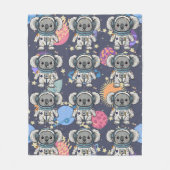 Astronaut Koala Cartoon Pattern Fleecedecke (Vorderseite)