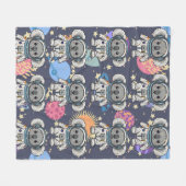 Astronaut Koala Cartoon Pattern Fleecedecke (Vorderseite (Horizontal))