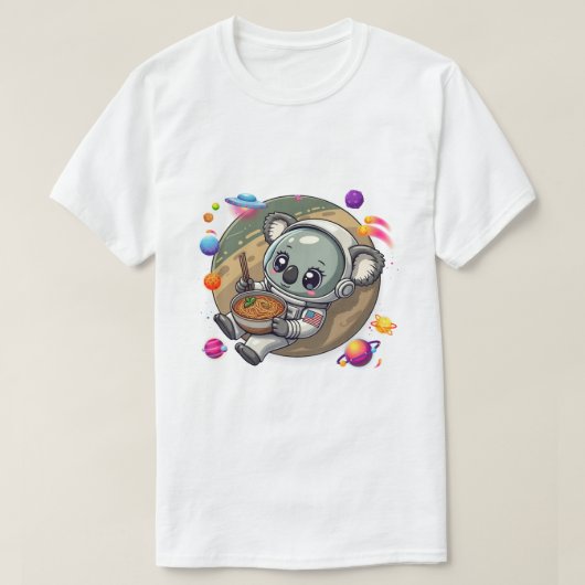 Astronaut Koala Ramen im Weltraum: UFO Adventures T-Shirt (Design vorne)