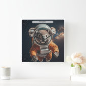 Astronaut Koala Space Surreal Animal Custom Quadratische Wanduhr (Zuhause)