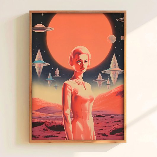 Astronaut-Kunstposter Sci-Fi-Kunst UFO-Wandkunst R Poster