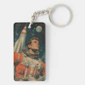 Astronaut Kunstvoll wandern im Valle Verzasca Kuns Schlüsselanhänger (Rückseite)