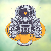Astronaut-Liebe-Kaffee Fensteraufkleber (Blatt 3)