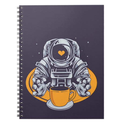 Astronaut-Liebe-Kaffee Notizblock (Vorderseite)