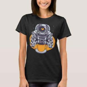 Astronaut-Liebe-Kaffee T-Shirt