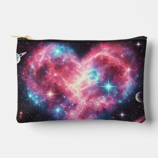 Astronaut-Liebe Nebula Zipper Pouch Zubehörtasche (Vorderseite)