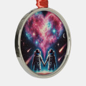 Astronaut Liebe Ornament Aus Metall (Rechts)