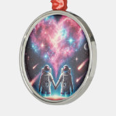 Astronaut Liebe Ornament Aus Metall (Links)