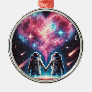 Astronaut Liebe Ornament Aus Metall