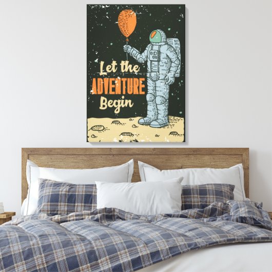 Astronaut Ließ die Adventure Begin Man Höhle Leinwanddruck (Insitu (Schlafzimmer))