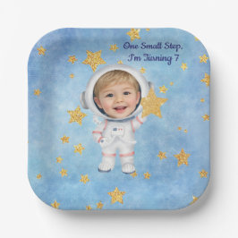 Astronaut Little Star Birthday Party Plate Pappteller