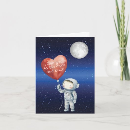 Astronaut Love You to the Moon Card Karte (Vorderseite)