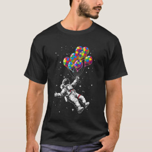 Astronaut Luftballon Autismus-Bewusstsein  Puzzle- T-Shirt