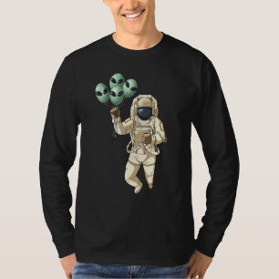 Astronaut Luftballons Außerirdischer Ufo Weltraum T-Shirt