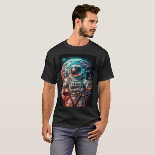 Astronaut macht sich selbst T-Shirt (Vorne ganz)